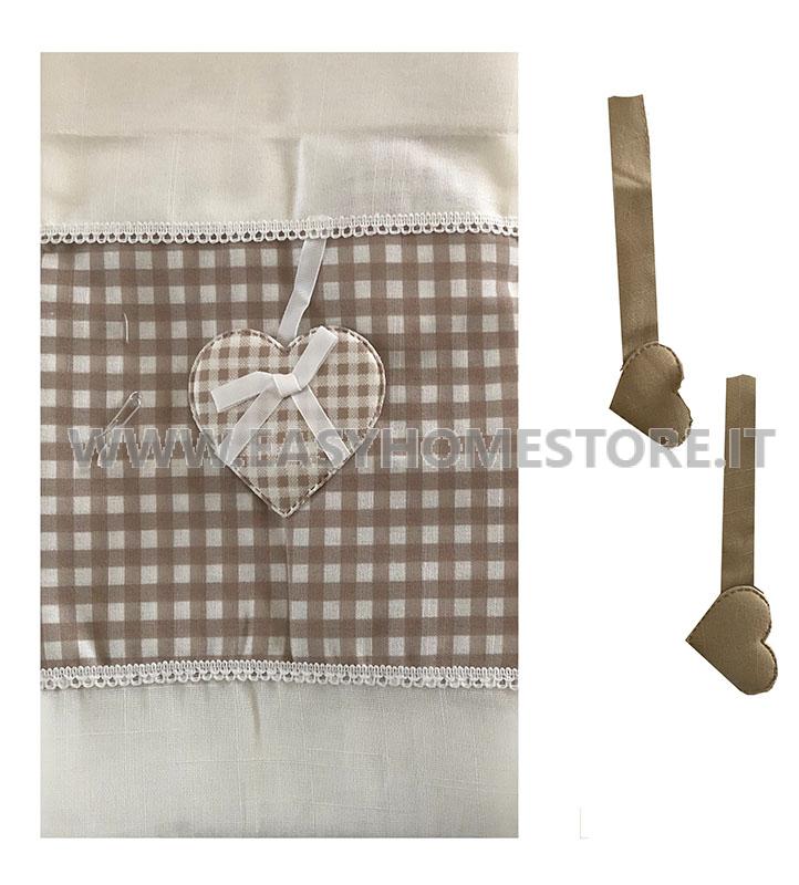 Coppia Tendine finestra porta finestra shabby Aria scozzesi con calamite - Foto 3 di 10