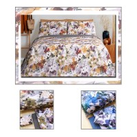 Completo letto lenzuola matrimoniale puro cotone Aran fiori moderno HP23 2piazze