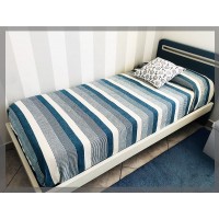 Copriletto cotone singolo rigato tela indiana BIMALA MB23 telo arredo