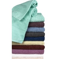 Tris asciugamani spugna bagno hotel colorato b&b MB2023