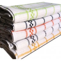 Set strofinacci canovacci 5pezzi cotone bianco MB nido d'ape assorbenti dis1 fondo bianco quadretto 