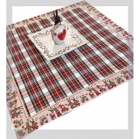 Centrotavola quadrato tovaglietta tartan scozzese natale happy deer 85x85cm