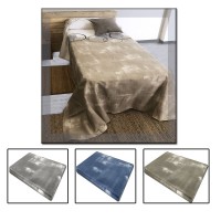 Copriletto in piquet di cotone Happidea estivo singolo moderno Sakuru cameretta grigio blu beige