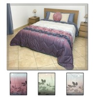 Trapunta invernale matrimoniale Happidea cotone piumone calda Jasmine fiori sfumati moderna