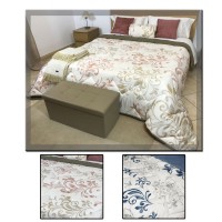 Trapunta invernale matrimoniale raso elegante lucida moderna LA FENICE beige grigio