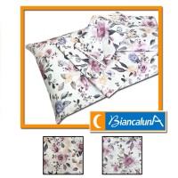 Completo letto piazza e mezza BIANCALUNA puro cotone  lenzuola fiorato fiori moderno cameretta MYRAI