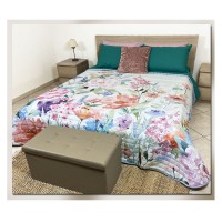 Trapuntino quilt matrimoniale fiori colorati stampa HD BLANCA