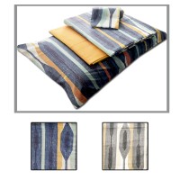 Completo letto cotone matrimoniale SMIRNER Happidea moderno giallo grigio