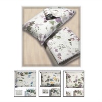 Completo letto lenzuola matrimoniale Flanella puro cotone LIA fiori moderno HP23 2piazze