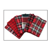 Strofinacci natalizi 6 pezzi puro cotone natale tartan rosso idea regalo 