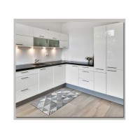 Tappeto cucina ingresso fondo antiscivolo Petra azzurro