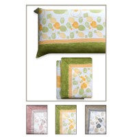 Completo lenzuola letto singolo flanella BIANCALUNA  Tramonti ODO 