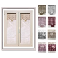 Coppia Tendine finestra porta finestra shabby Aria scozzesi con calamite