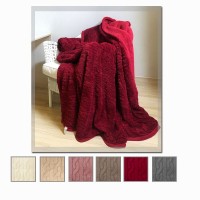 Coperta plaid singolo piazza e mezza effetto lana MB JESSICA