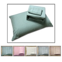 Completo lenzuola NO stiro matrimoniale tinta unita stone washed