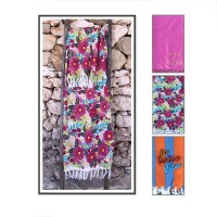 Telo mare in cotone con frange colorato grande DOLCE VITA collection