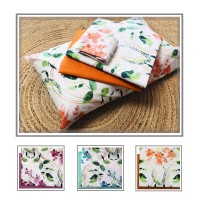 Completo letto matrimoniale lenzuola puro cotone estivo fiori MILTONIA
