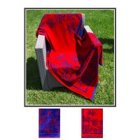 Telo mare in spugna velou corallo rosso blu morbido JACUMA uomo donna