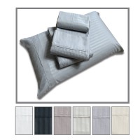 Completo letto no stiro matrimoniale tinta unita rigato LUXEA