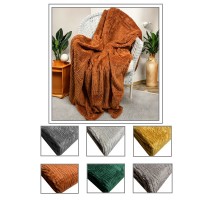 Plaid in pile letto matrimoiale Annette lavorazione 3d tinta unita caldo