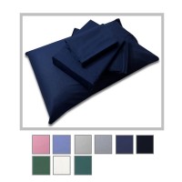 Completo letto matrimoniale in puro cotone lenzuola tinta unita PlainColor 