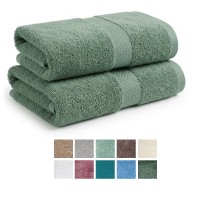 Asciugamani tinta unita in spugna di cotone due pezzi 1+1 INV-MB26