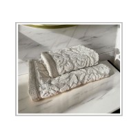 Set asciugamani spugna 1+1 operato Nausica