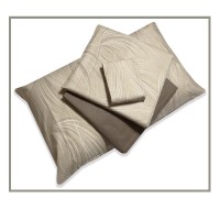 Completo letto matrimoniale lenzuola 2 piazze puro cotone Whisper  fantasia tortora