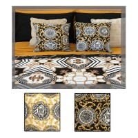 Coppia cuscini arredo simil Versace bianco nero oro moderno elegante