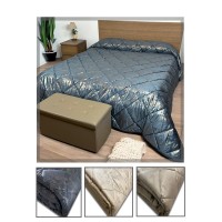 Trapunta invernale matrimoniale tinta unita effetto stamapto oro velluto matrimoniale biancaluna OASY