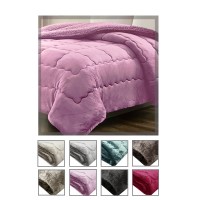  Trapunta invernale letto singolo velluto tinta unita con retro agnellato SOFFICISSIMA