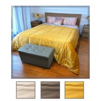 Trapunta invernale matrimoniale in velluto Desdemona tinta unita alto livello calore