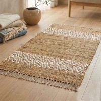 Tappeto juta rettangolare etnico moderno fatto a mano cm.80x150