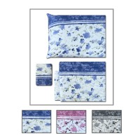 Completo letto in flanella lenzuolo matrimoniale fiori biancaluna LEILA