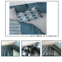 Completo lenzuola singolo puro cotone Happidea Mare d'inverno 