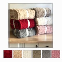 Plaid in pile con pelliccia matrimonaile trecce SIMONA MB24 regalo 