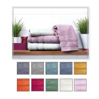 Set 1+1 spugna cotone pesante viso ospite tinta unita morbido