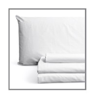 Completo letto matrimoniale percalle puro cotone bianco hotel b&b BIANCA