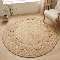 Tappeto juta rotondo intagliato e lavorato 110cm