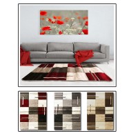 Tappeto arredo moderno grigio rosso Stellar 120x170 living divano soggiorno