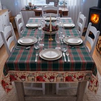 Tovaglia natalizia tartan kokta x 16 posti scozzese verde