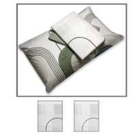 Completo letto Piazza e Mezza in puro cotone ZEN anni 70 geometrico moderno