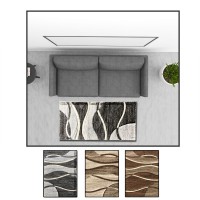 Tappeto arredo moderno grigio beige noccola Onda 100 x 140 living soggiorno cameretta