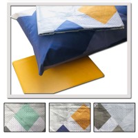 Completo letto singolo quadri cameretta made in italy Happidea Hishigata moderno geometrico rombi