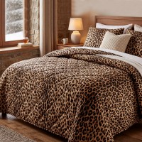 Trapunta Matrimoniale Invernale Leopardato double-face
