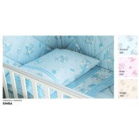 Completo lenzuola lettino culla puro cotone nursery biancaluna SIMBA
