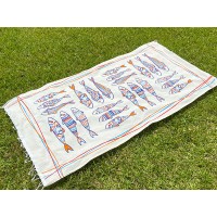 Telo mare cotone con frange pesce arancio Blob colorato leggero pratico fouta