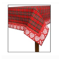 Tovaglia natalizia tartan copritavolo natale in cotone 140x180 Saceda 