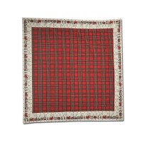 Centrotavola quadrato tovaglietta tartan scozzese natale TRAIN  85x85cm