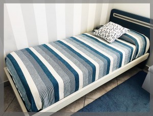 Copriletto cotone singolo rigato tela indiana BIMALA MB23 telo arredo